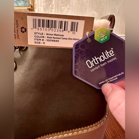 TOMS Melrose!❄️wedge bootie/Tarmac Olive Nubuck/water resistant🌧️/size-8 - Picture 11 of 15